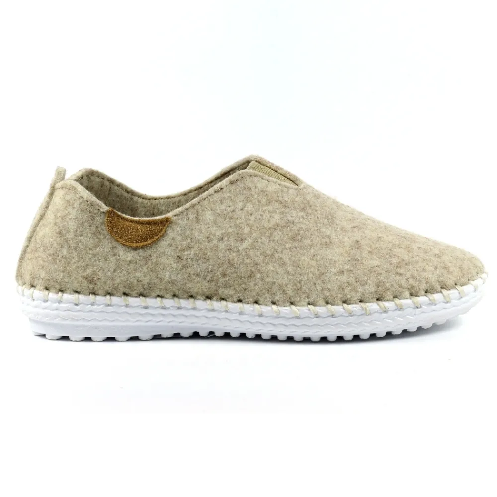 Lunar Shoes Babouche Complète Colette Beige- A Enfiler