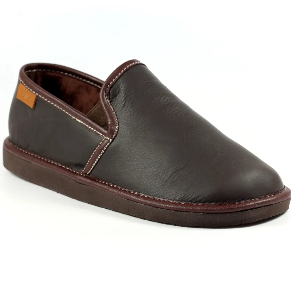 Lunar Shoes Babouche Duke Marron-Homme Chaussons Pour Hommes