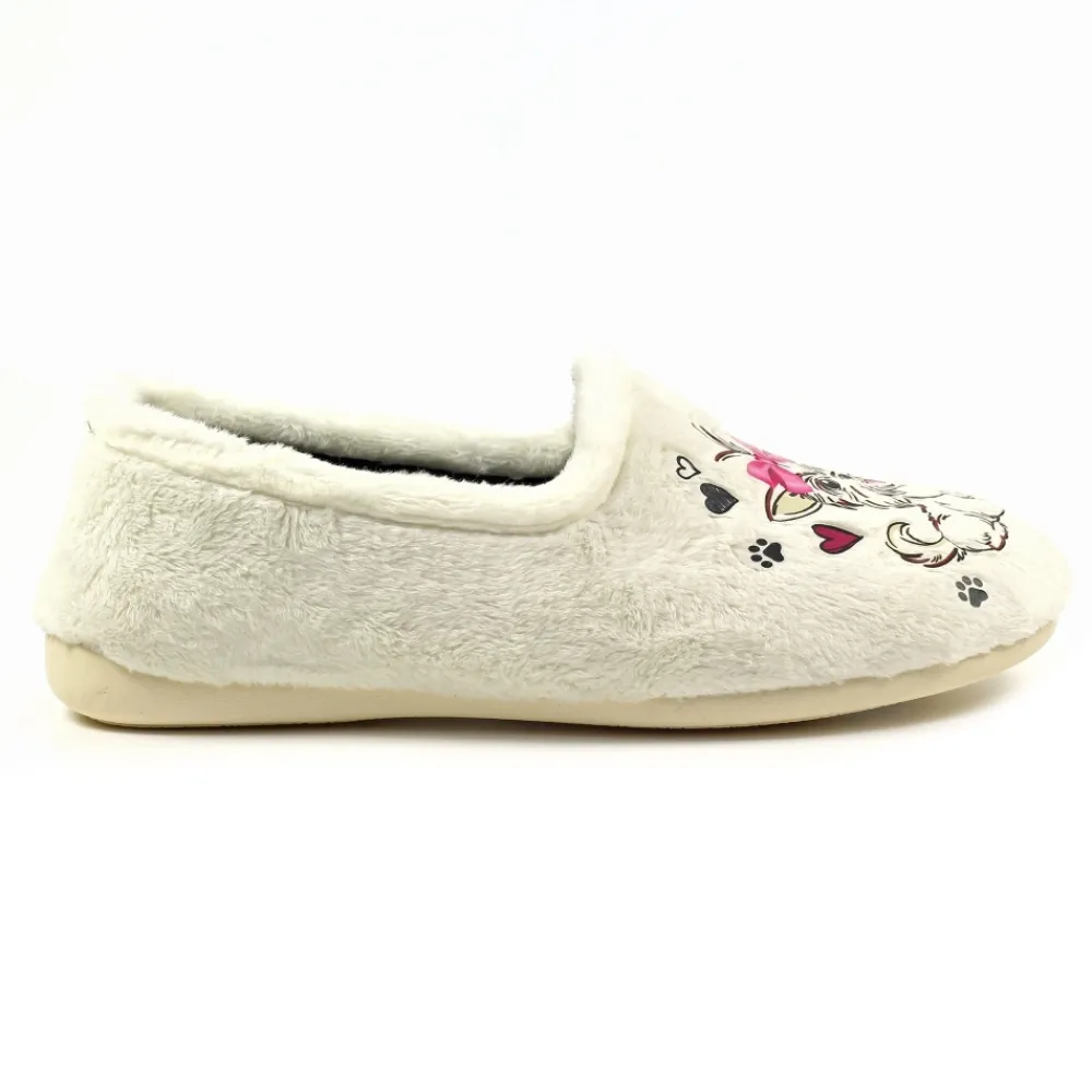 Lunar Shoes Babouche Escape Blanche-Femme Chaussons Pour Femmes | Ballerine