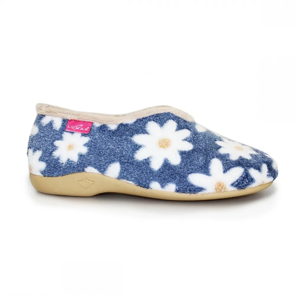 Lunar Shoes Babouche Fleur Bleue Marguerite- Mocassin