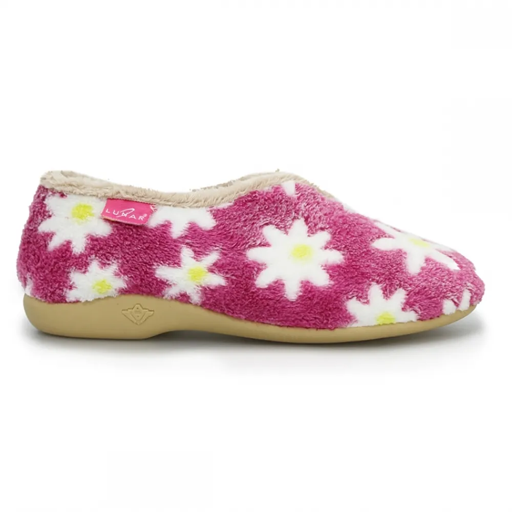 Lunar Shoes Babouche Fleur Rose Marguerite- Mocassin