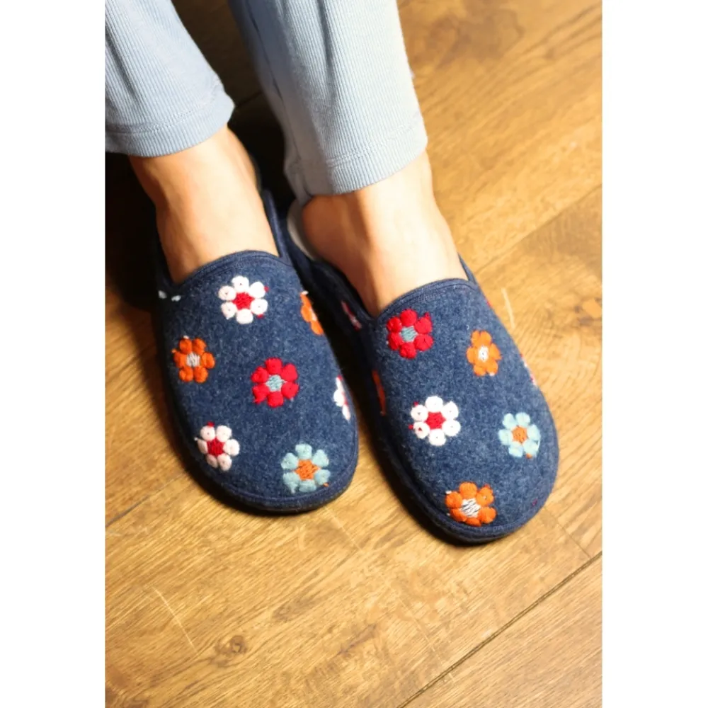 Lunar Shoes Babouche Mule Bleue Anthère- A Enfiler | Mule