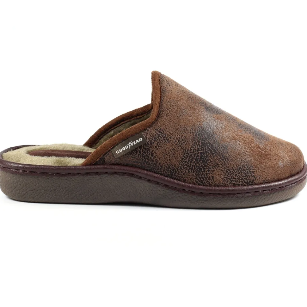 Lunar Shoes Babouche Mule Marron Glen-Homme Chaussons Pour Hommes