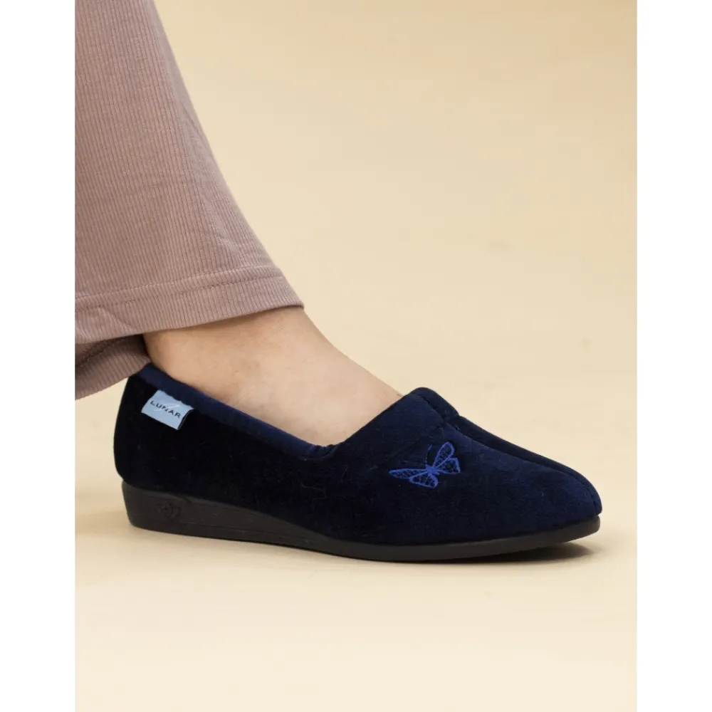 Lunar Shoes Babouche Papillon Bleu- Mocassin | A Enfiler