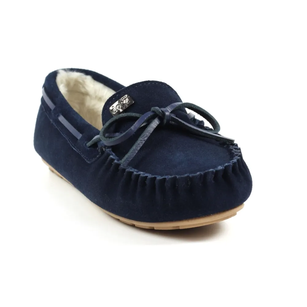 Lunar Shoes Babouche Portree Marine-Femme Chaussons Pour Femmes | Mocassin