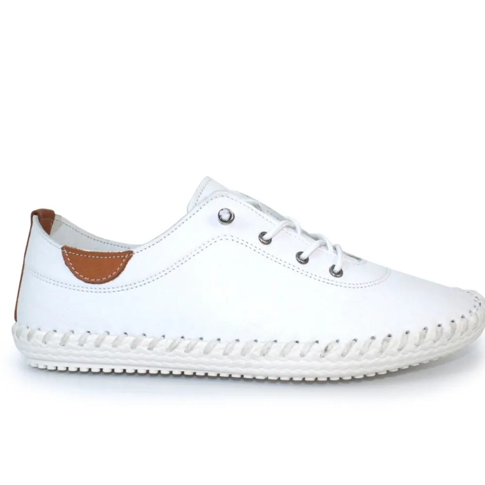 Lunar Shoes Baskets En Cuir Blanc St. Ives- Baskets | Chaussures Habillées