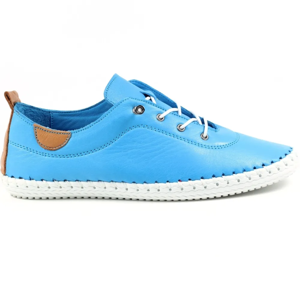 Lunar Shoes Baskets En Cuir Bleu St. Ives Santorini- Baskets | Chaussures Habillées