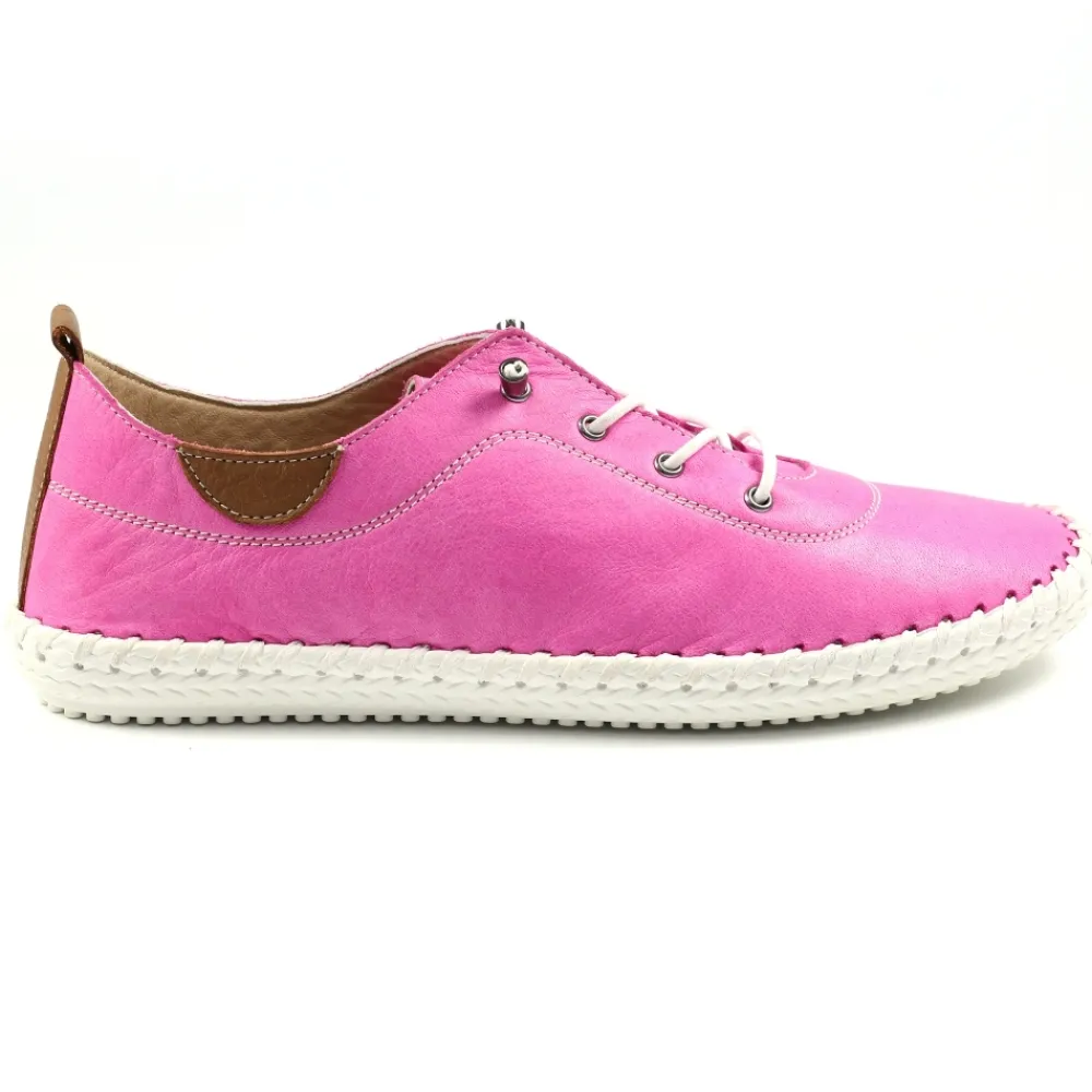 Lunar Shoes Baskets En Cuir Fuchsia St. Ives- Baskets | Chaussures Habillées