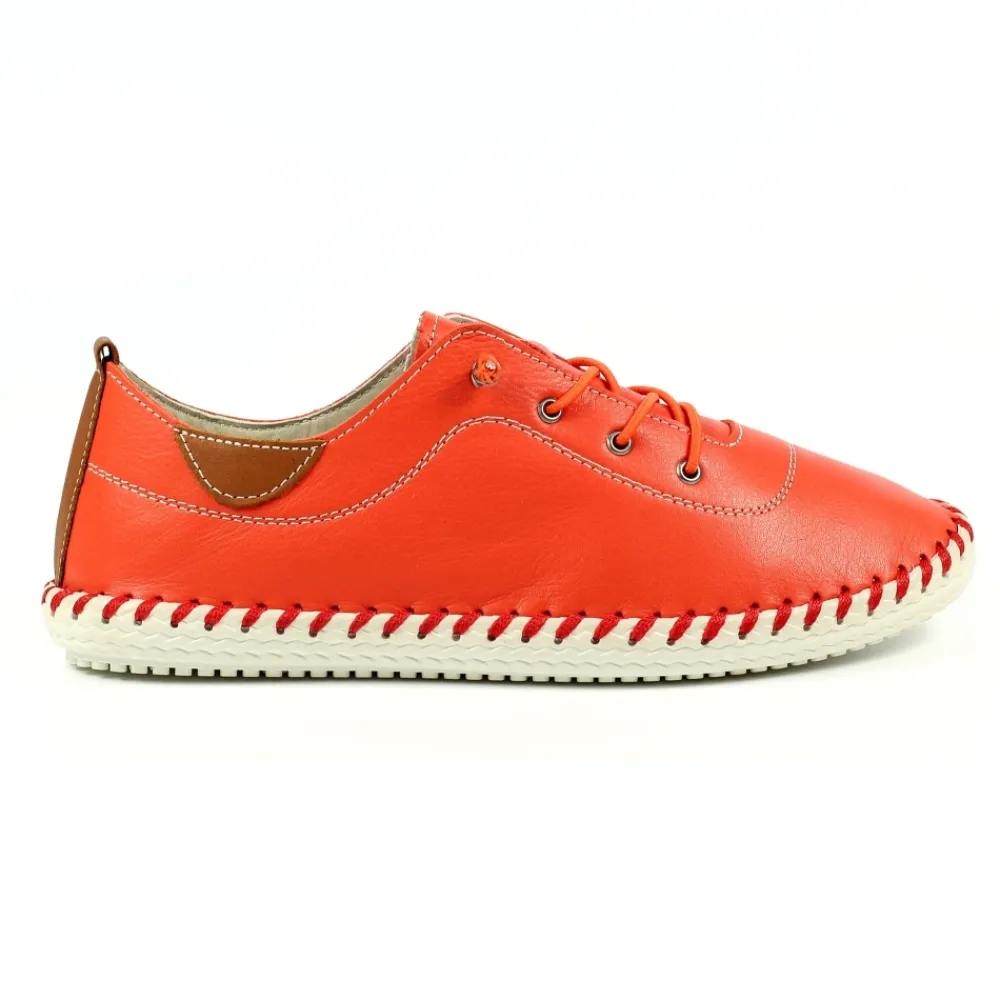 Lunar Shoes Baskets En Cuir Orange St. Ives- Baskets | Chaussures Habillées