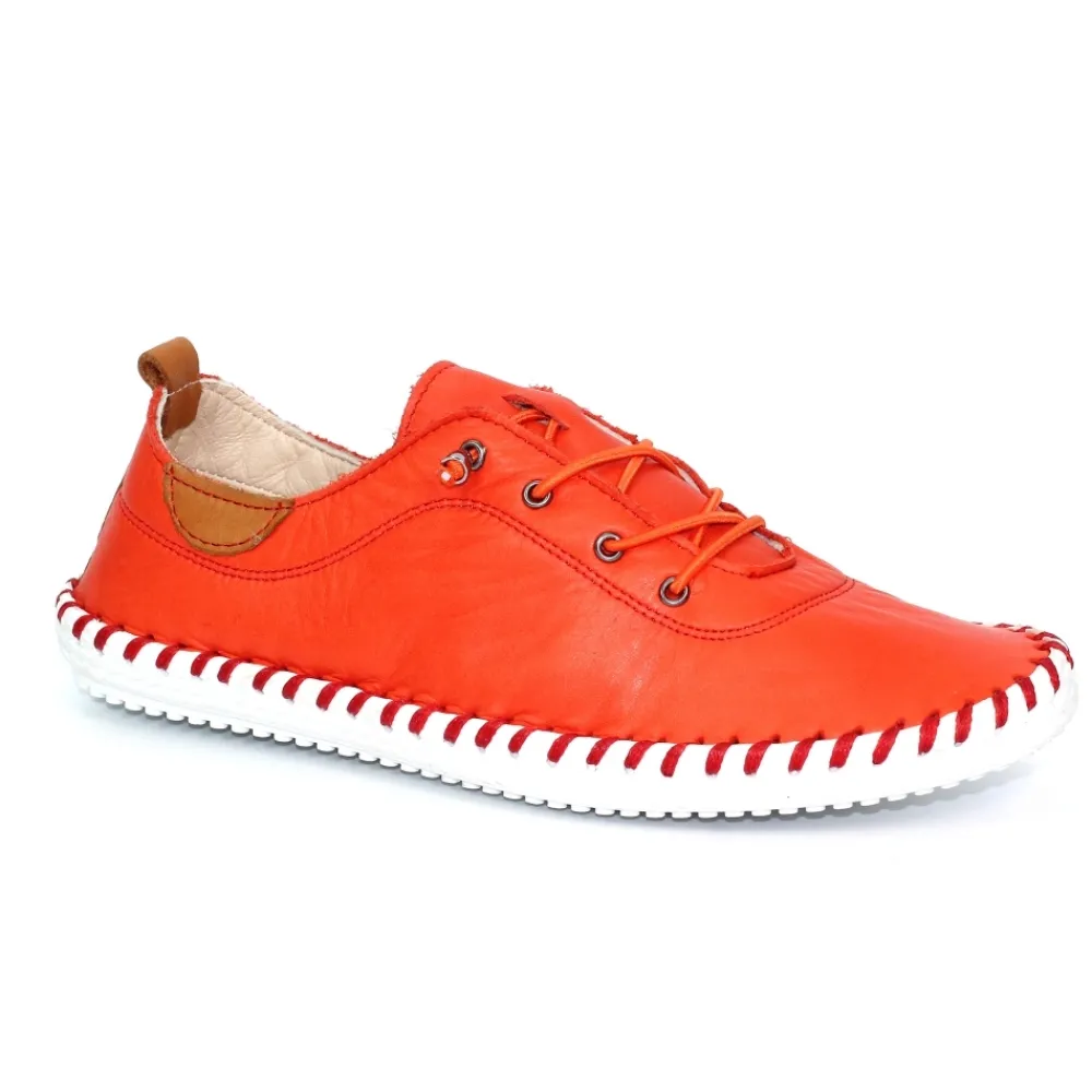 Lunar Shoes Baskets En Cuir Orange St. Ives- Baskets | Chaussures Habillées