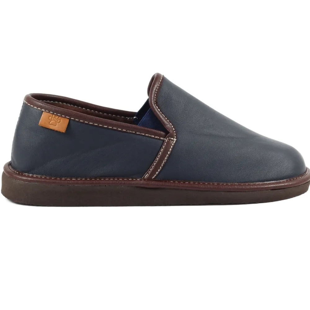 Lunar Shoes Chausson Bleu Duke-Homme Chaussons Pour Hommes