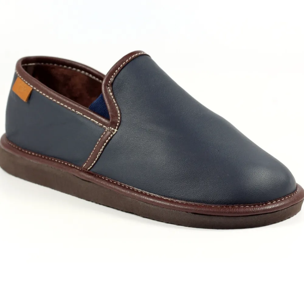 Lunar Shoes Chausson Bleu Duke-Homme Chaussons Pour Hommes