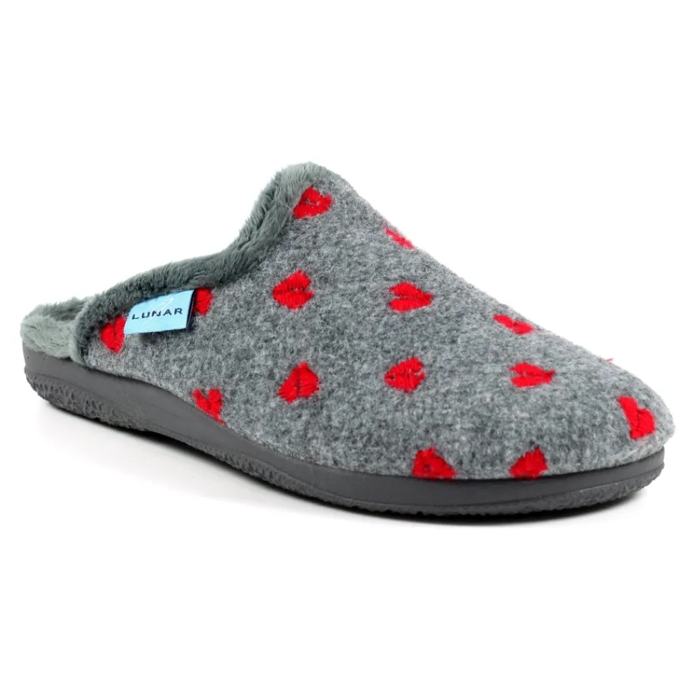 Lunar Shoes Chausson Mule Bruna Gris- A Enfiler | Mule