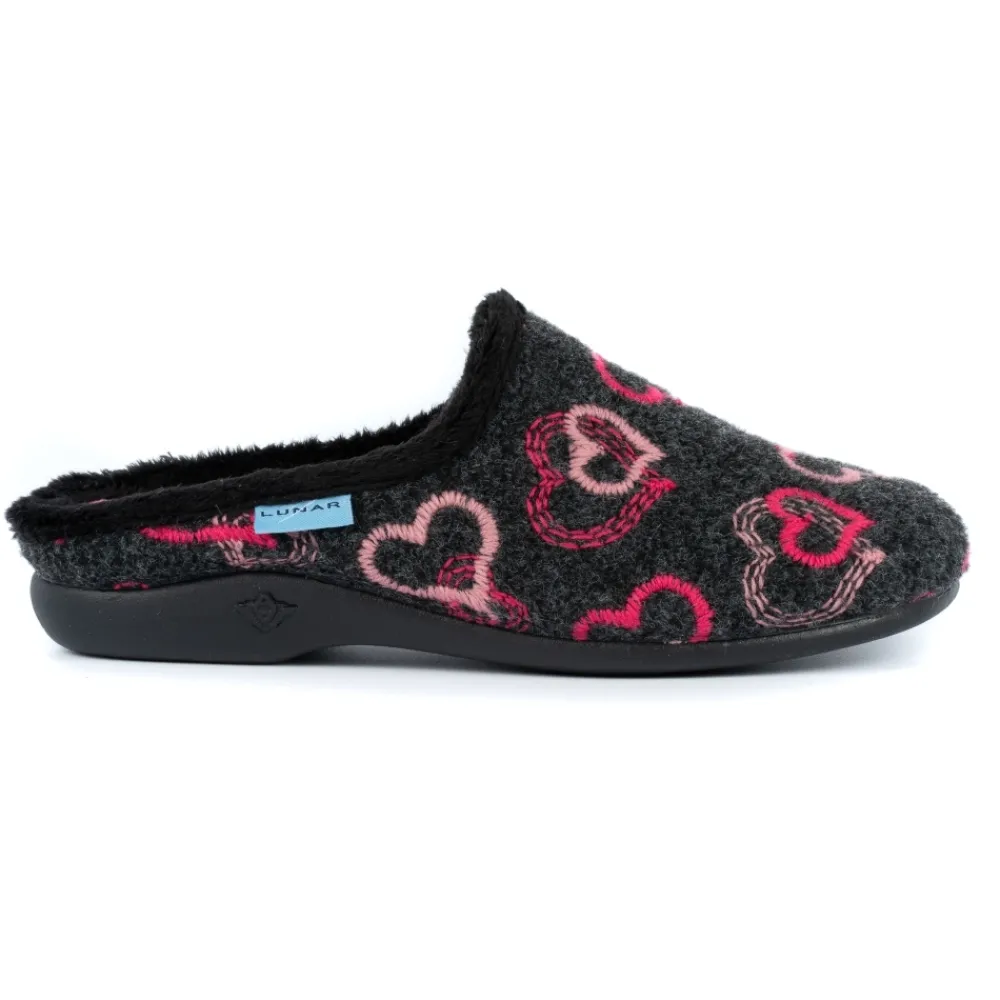 Lunar Shoes Chausson Mule Coeur Noir Miel- A Enfiler | Mule