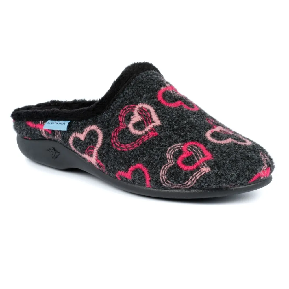 Lunar Shoes Chausson Mule Coeur Noir Miel- A Enfiler | Mule