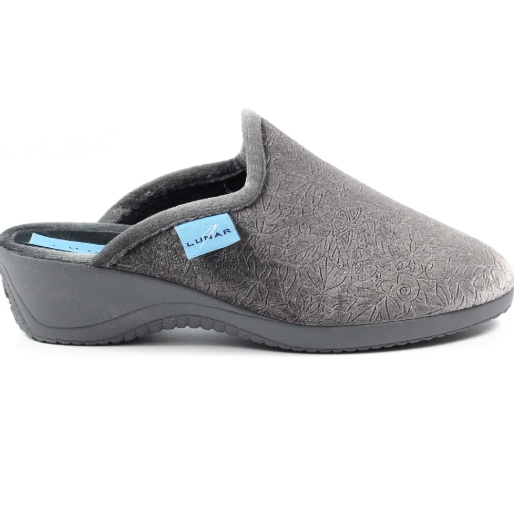 Lunar Shoes Chausson Mule Gris Audrey- A Enfiler | Mule