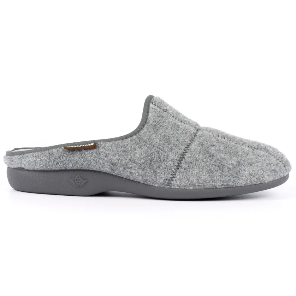 Lunar Shoes Chausson Mule Gris Clair Fiasco-Homme Chaussons Pour Hommes