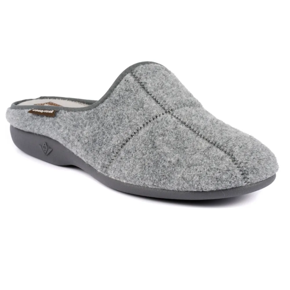 Lunar Shoes Chausson Mule Gris Clair Fiasco-Homme Chaussons Pour Hommes