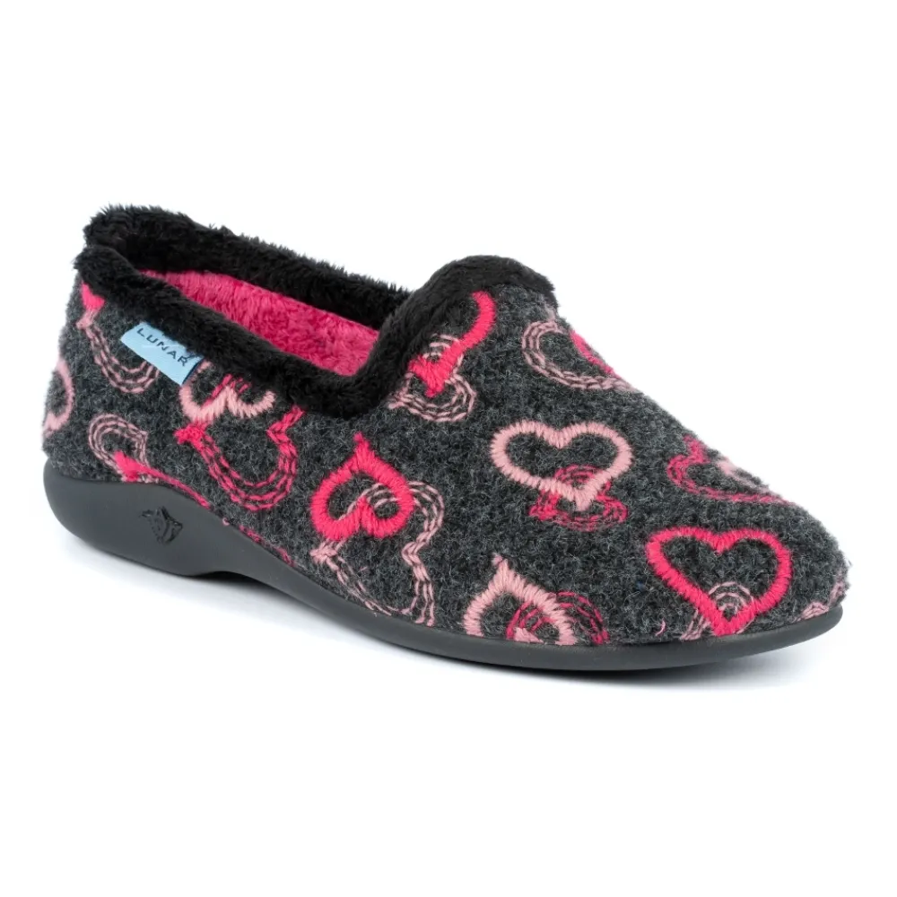 Lunar Shoes Chausson Plein Coeur Noir Jolly- Ballerine