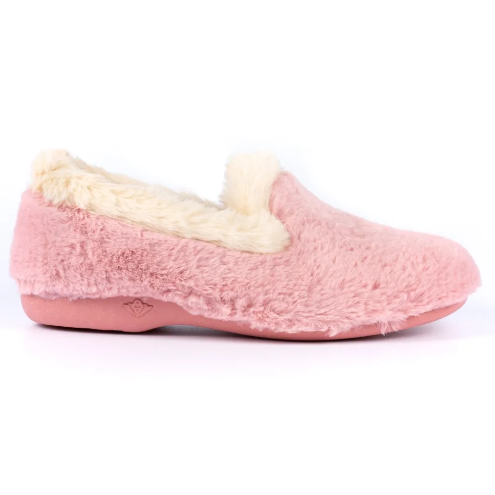 Lunar Shoes Chausson Shake Rose Bordé De Fourrure- A Enfiler