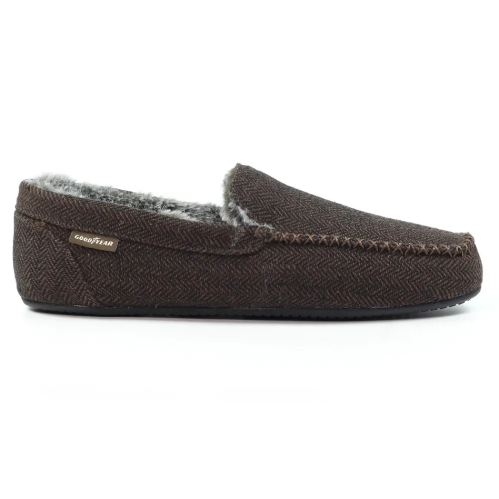 Lunar Shoes Chaussons Hendrix Marron-Homme Chaussons Pour Hommes