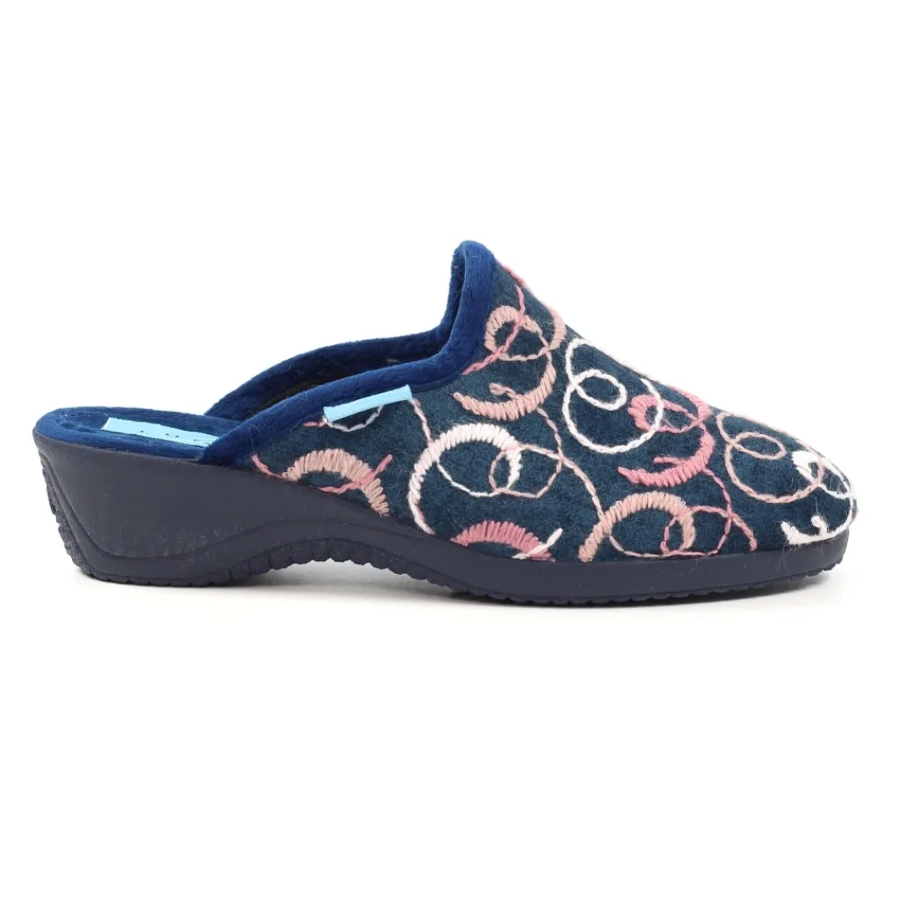 Lunar Shoes Chaussons mules bleu marine Erin II- A Enfiler | Mule