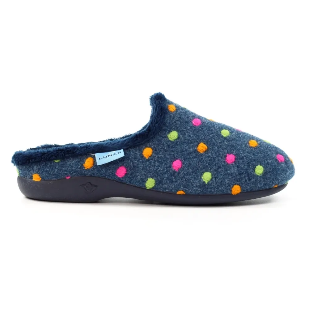 Lunar Shoes Chaussons Mules Bleu Marine Peanut- A Enfiler | Mule