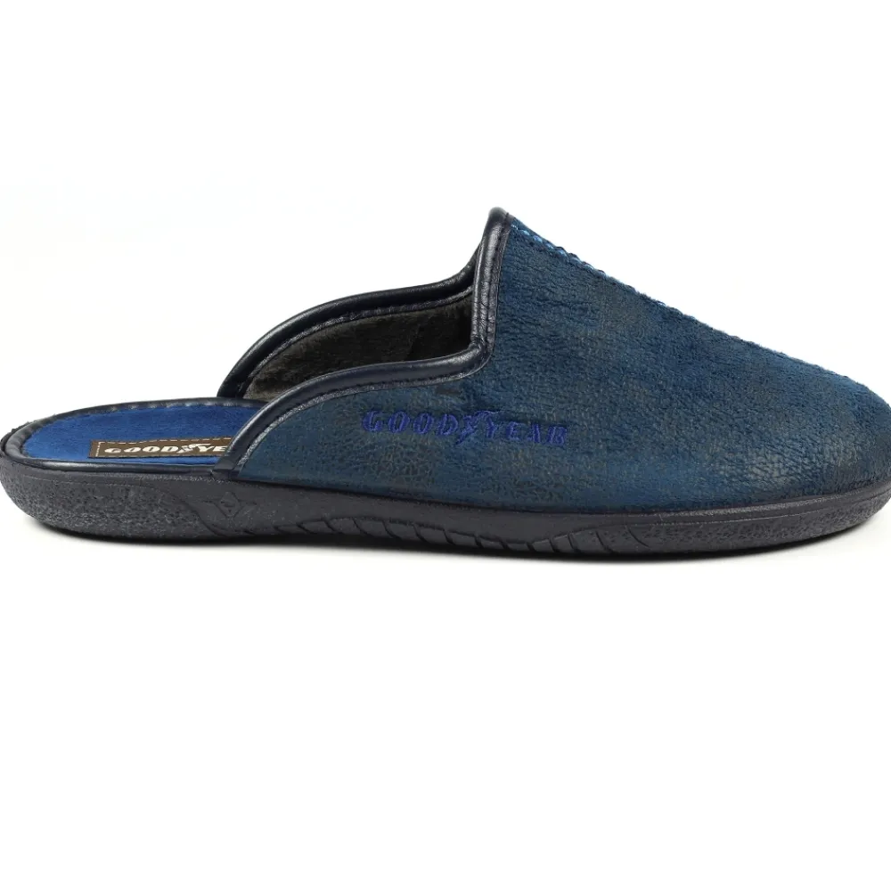 Lunar Shoes Chaussons Mules Bleu Marine Tees-Homme Chaussons Pour Hommes