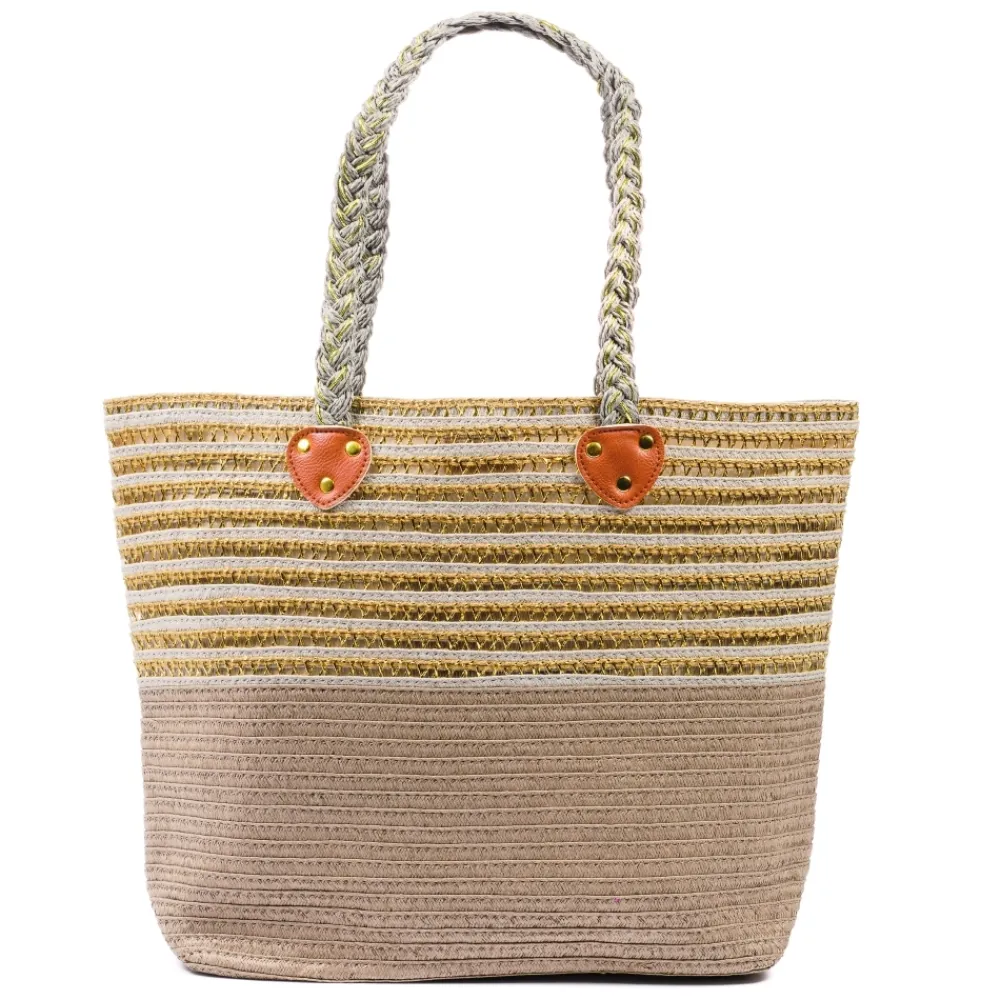 Lunar Shoes Sac De Plage Saville Multi Gris Bicolore- Plage