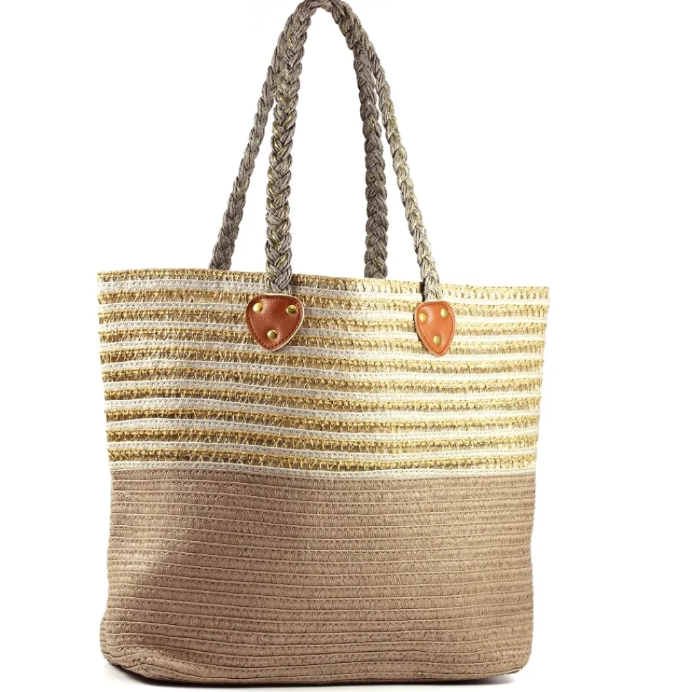 Lunar Shoes Sac De Plage Saville Multi Gris Bicolore- Plage