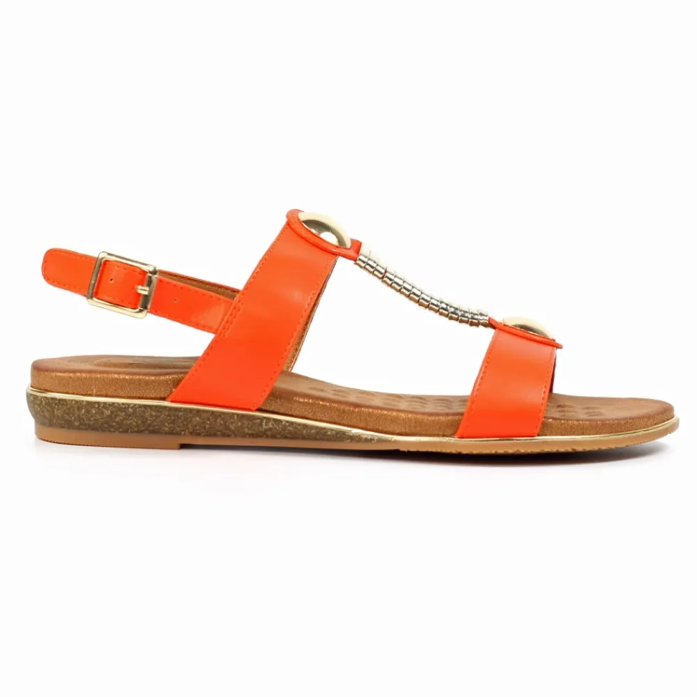 Lunar Shoes Sandale Renoir Orange- Barre En T