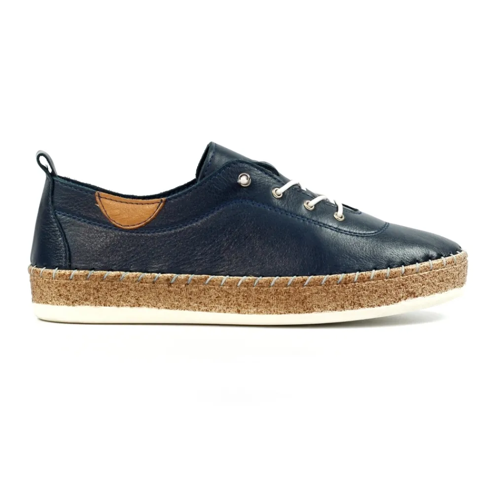 Lunar Shoes Tennis Evie En Cuir Bleu Marine- Chaussures Habillées | Chaussures Plates