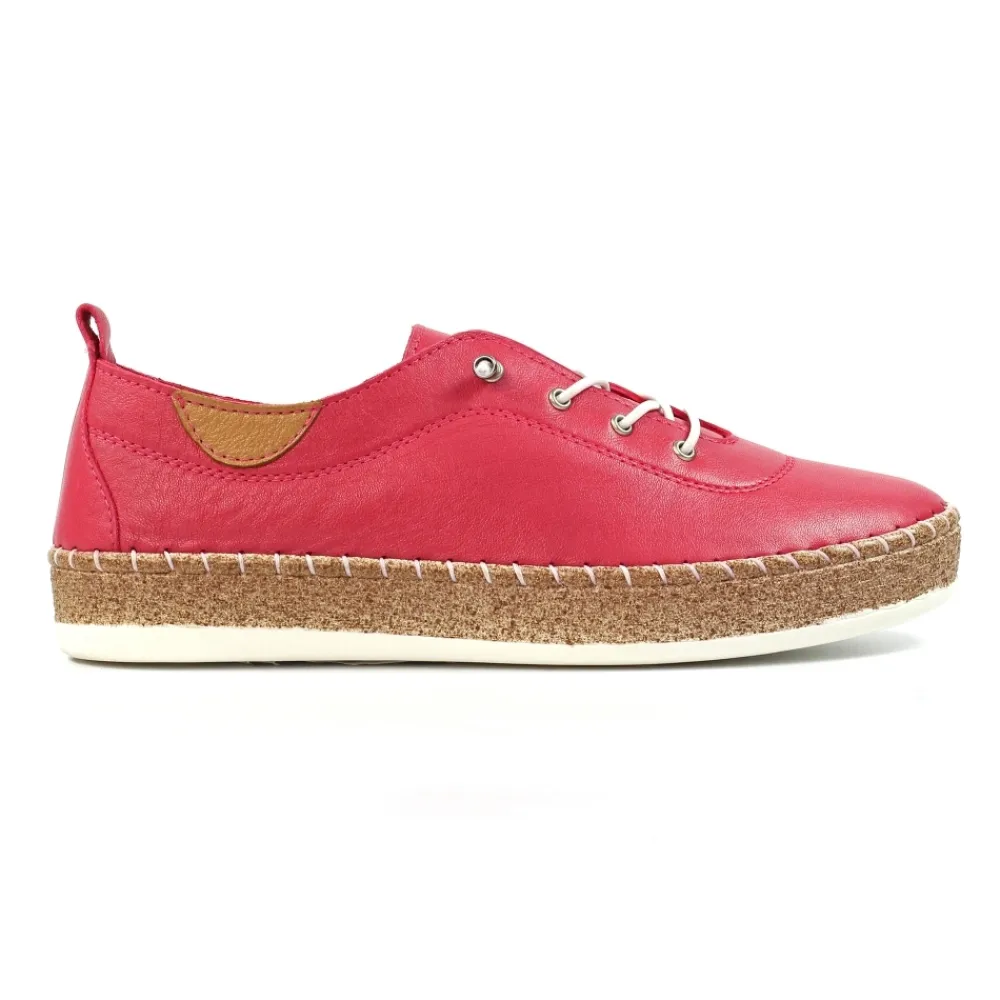 Lunar Shoes Tennis Evie En Cuir Framboise- Chaussures Habillées | Chaussures Plates