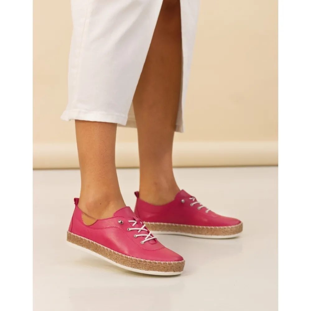 Lunar Shoes Tennis Evie En Cuir Framboise- Chaussures Habillées | Chaussures Plates