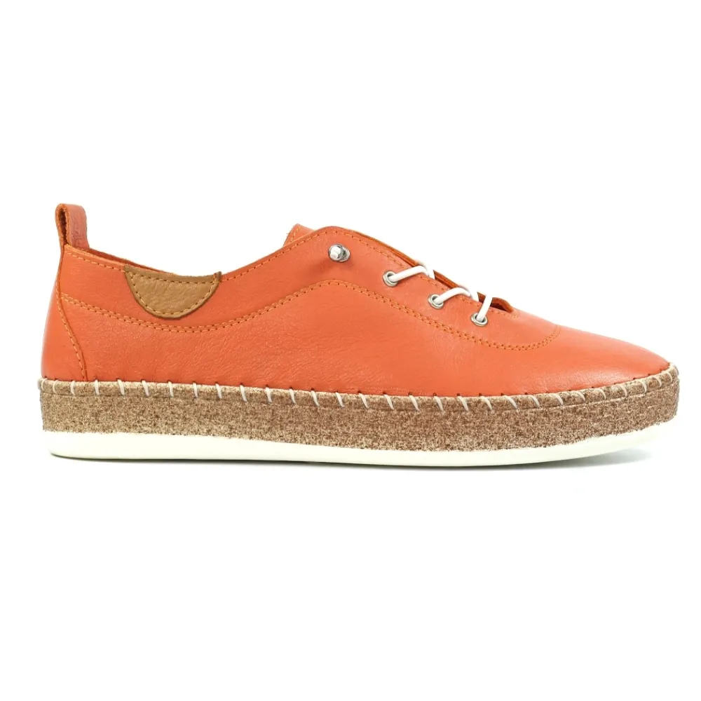 Lunar Shoes Tennis Evie En Cuir Orange- Chaussures Habillées | Chaussures Plates