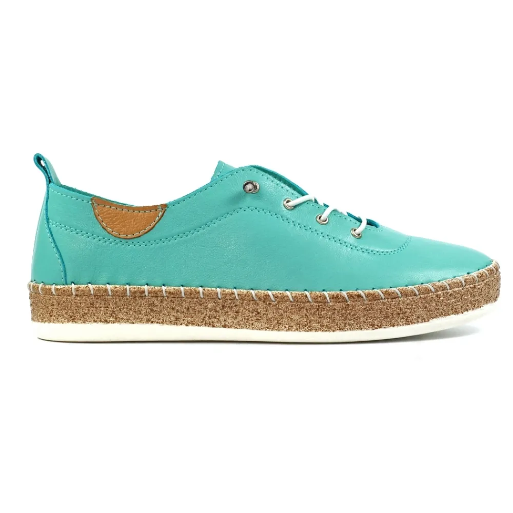 Lunar Shoes Tennis Evie En Cuir Turquoise- Chaussures Habillées | Chaussures Plates