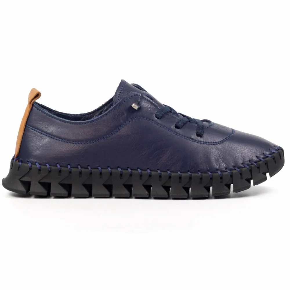 Lunar Shoes Tennis St Austell en cuir bleu marine et noir- Baskets | Chaussures Habillées