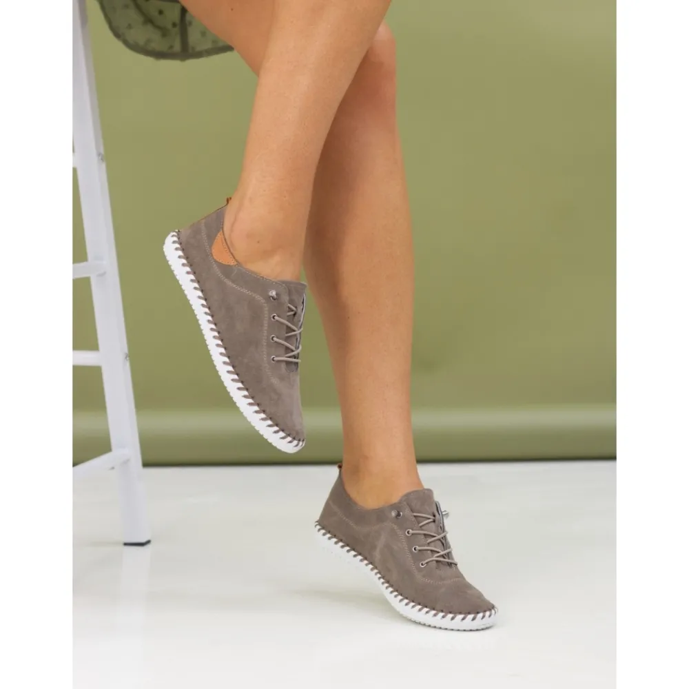 Lunar Shoes Tennis St Lawrence En Cuir Taupe- Chaussures Habillées | Chaussures Plates