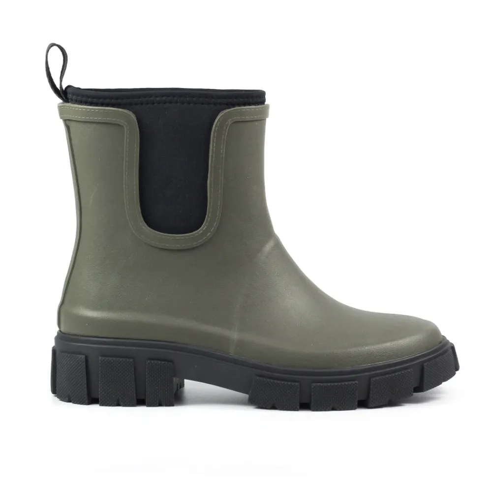 Lunar Shoes Wellington Cheville Cheville Lac Olive- Bottes | Bottes En Caoutchouc